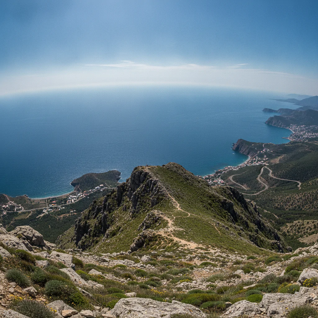Панорама с вершины горы