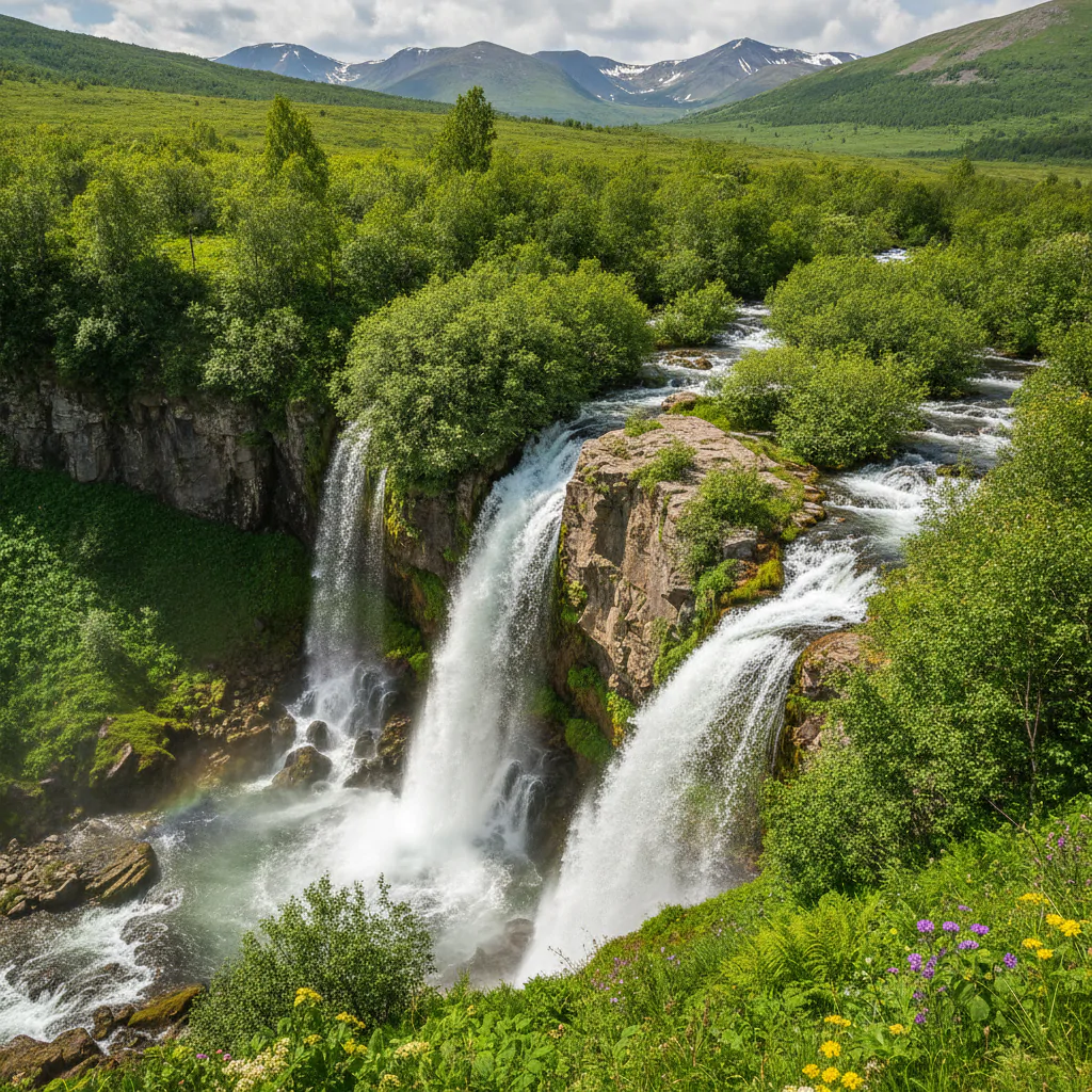 Водопады на плато Лаго-Наки