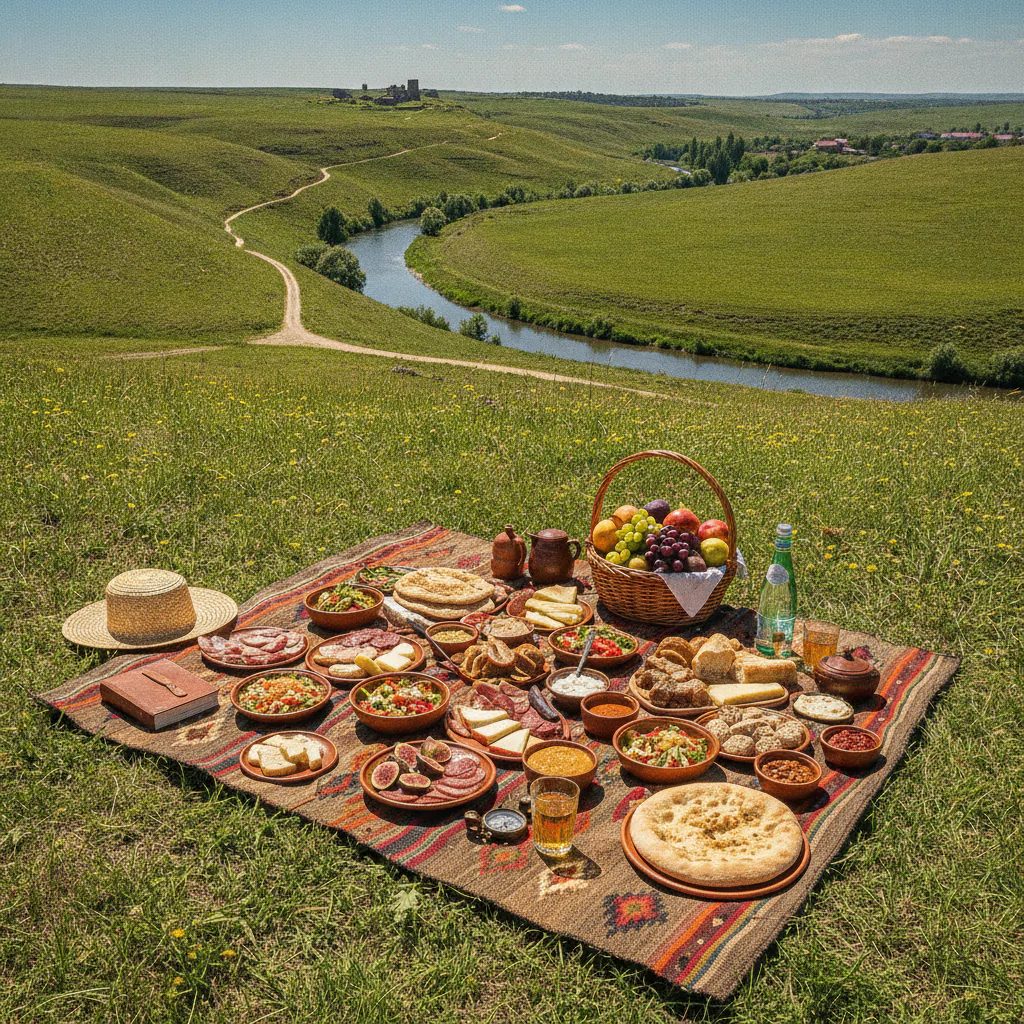 Пикник на природе с местной кухней