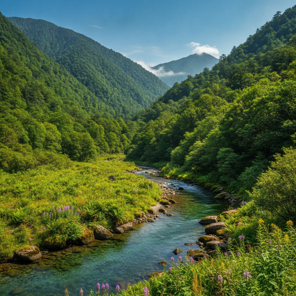Природный парк с горными пейзажами