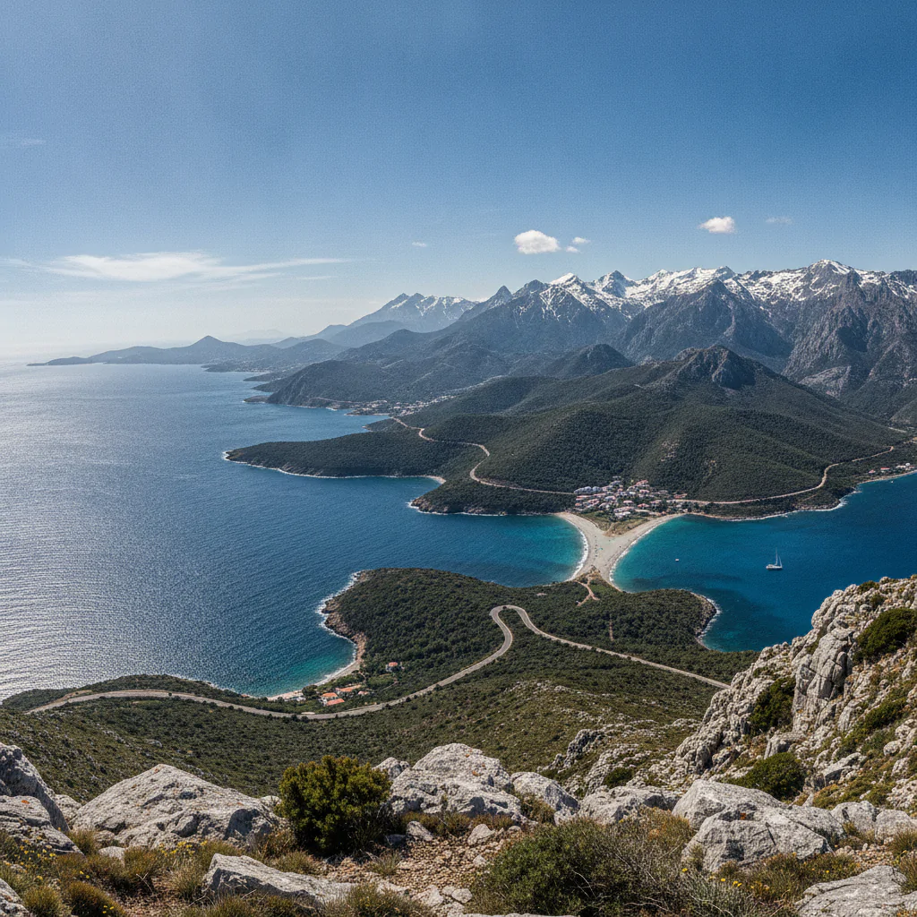 Горы и море: панорама с высоты
