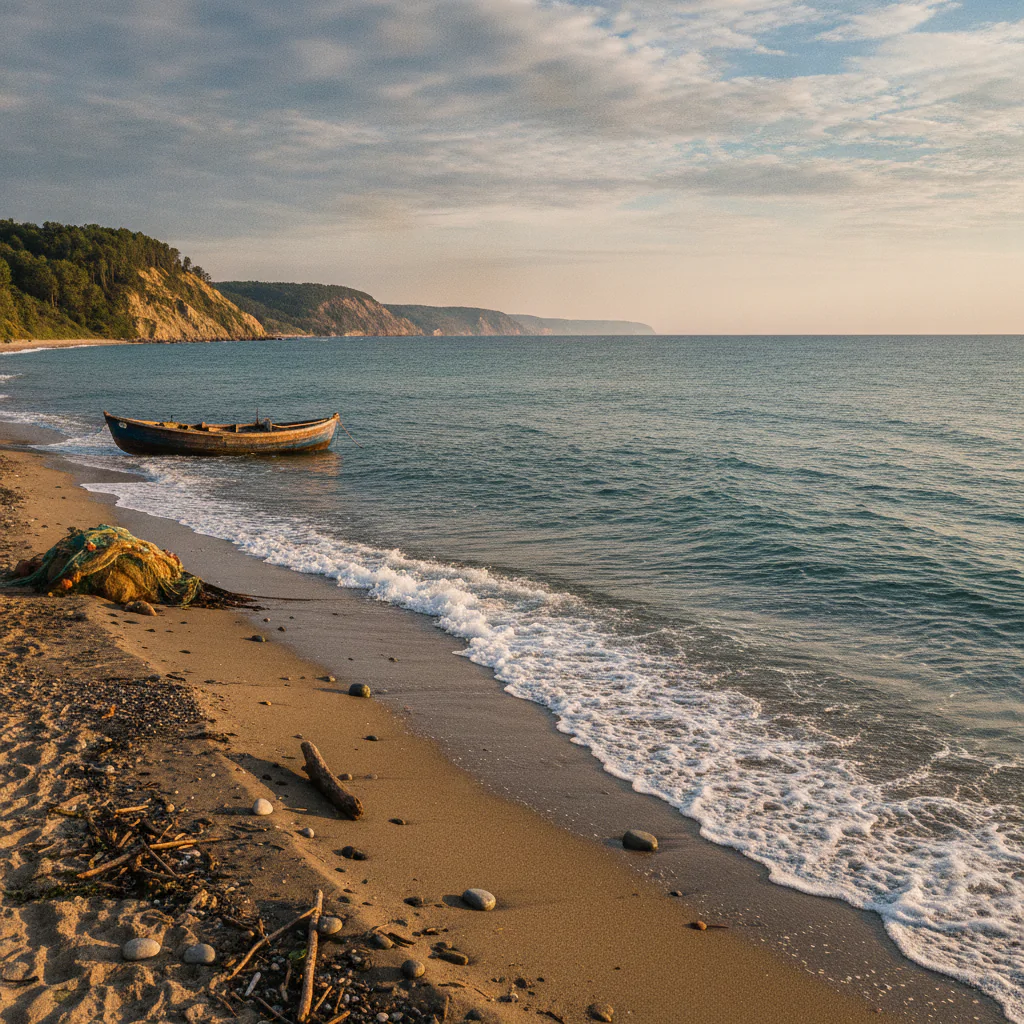 Вид на Черное море с пляжа