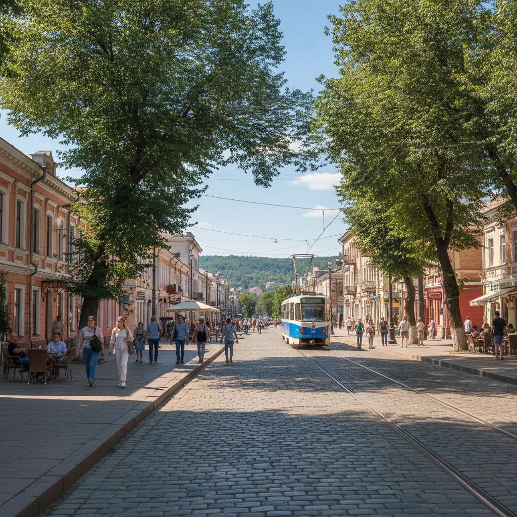 Вид на центральную улицу Краснодара